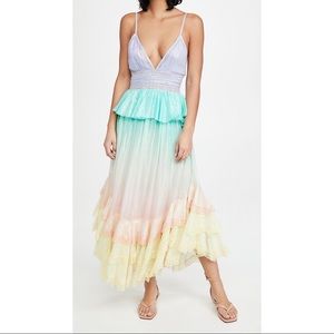 NWT Rococo Sand Maxi Dress Orlean In Rainbow Lurex In Multicolor